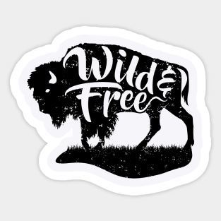 Free and Wild Black Graphic Sticker